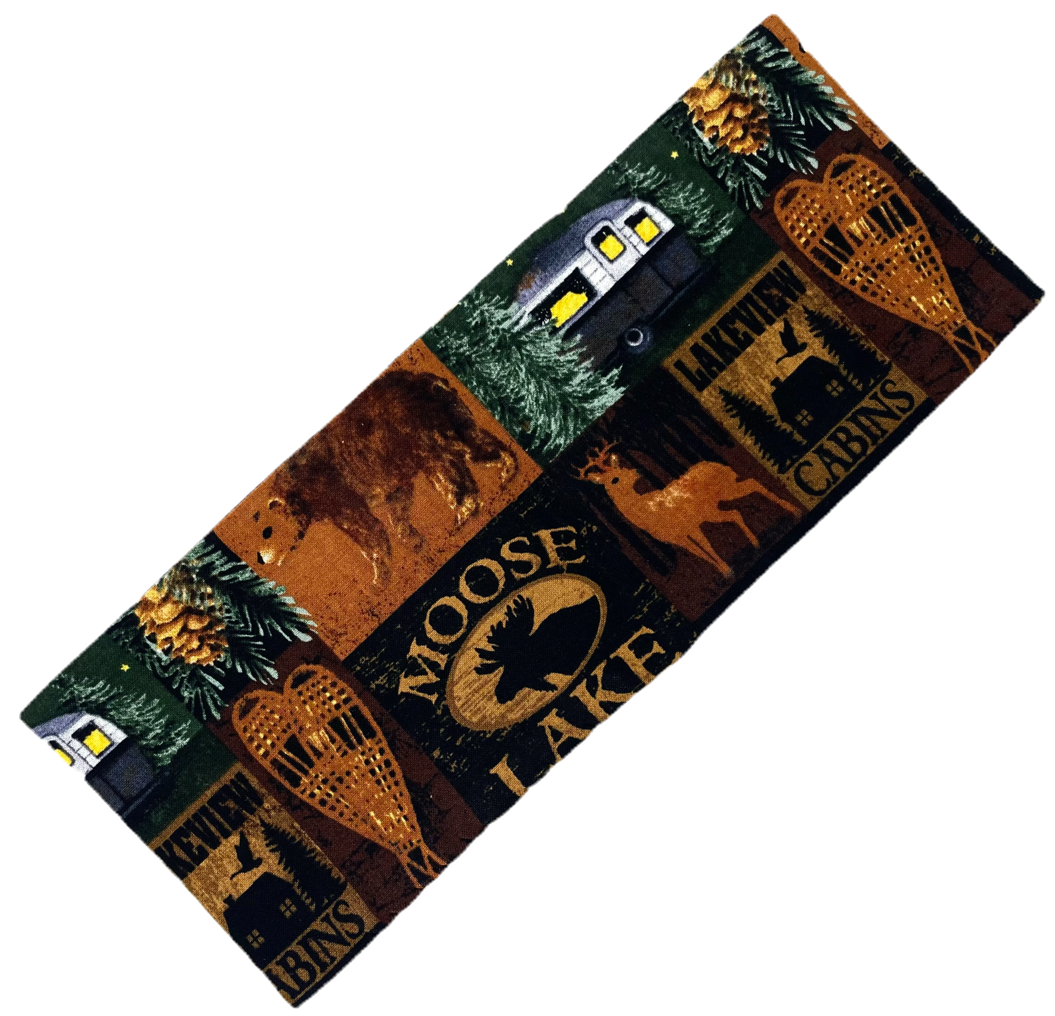 Close-up of Moose Lake Camping - Eye pillow AND cotton cover with nature images.