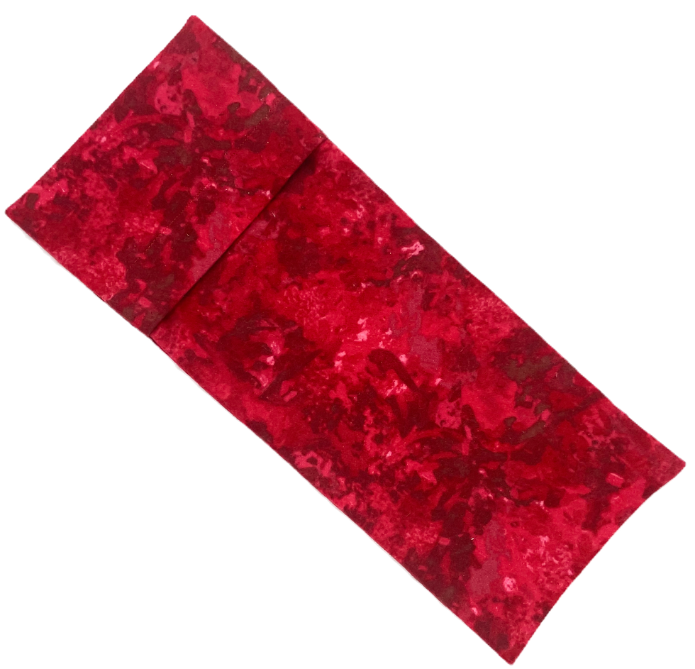 Red - Eye pillow AND flannel cover on a black background