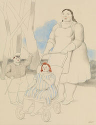 "Nanny and childr… Grafito y acuarela sobre lienzo. 127 x 98 cm.jpeg