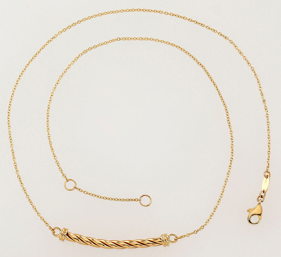 Thumbnail: 14 karat yellow gold flex station bar necklace