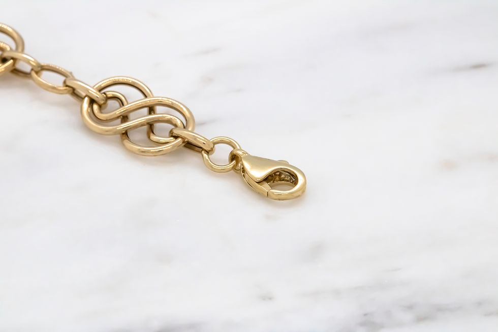 Thumbnail: 14 karat yellow gold infinity link bracelet