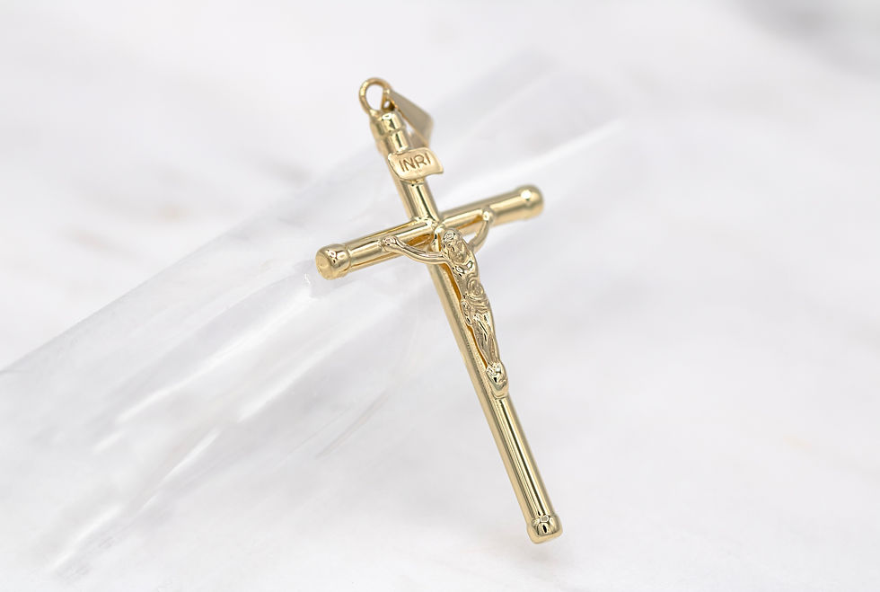 Thumbnail: 14 karat yellow gold cross pendant