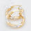 Thumbnail: 14 karat yellow white gold diamond cut hoop earrings