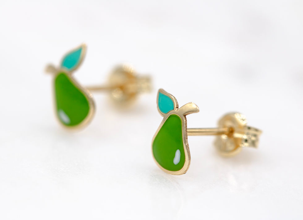 Thumbnail: 14 karat yellow gold pear stud earrings