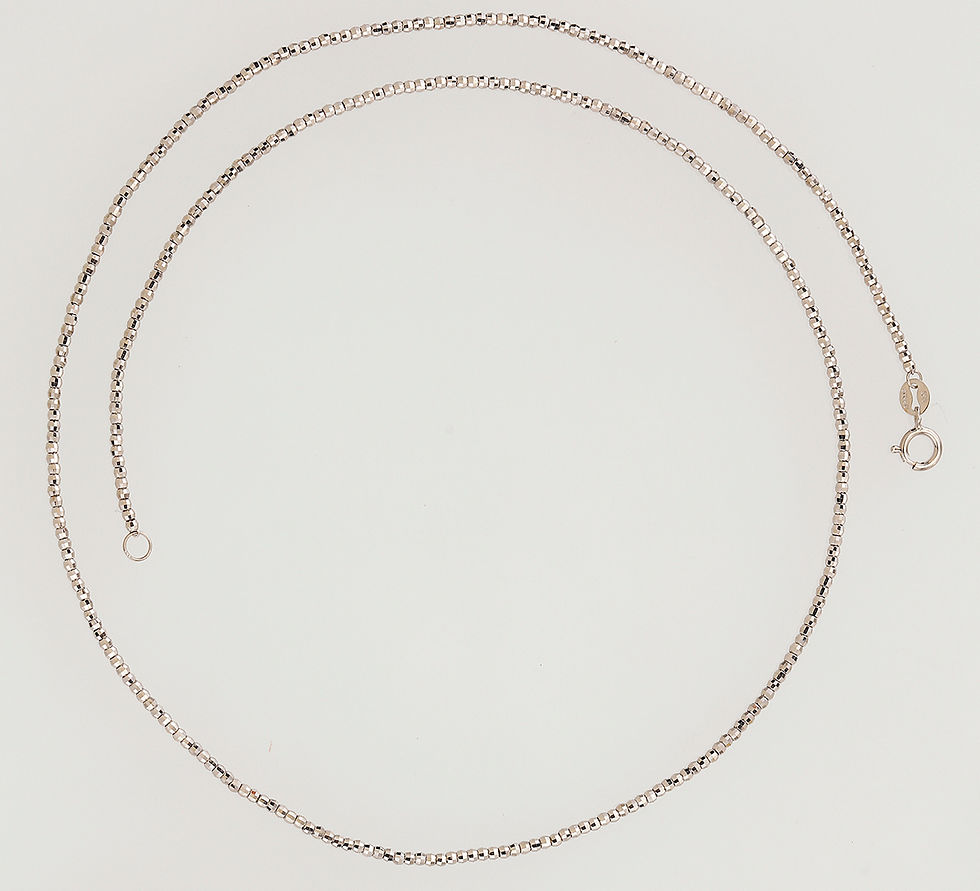 Thumbnail: 14 karat white gold 1.5mm sparkly bead chain