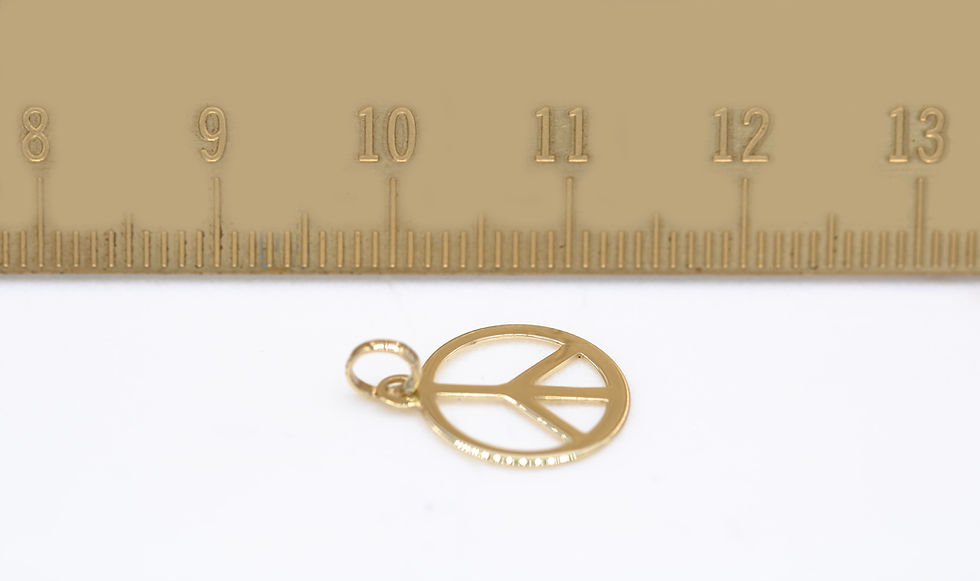 Thumbnail: 14 karat yellow gold peace sign pendant