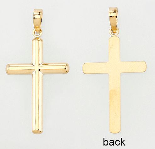 Thumbnail: 14 karat yellow gold small size cross pendant