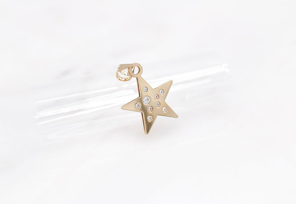 Thumbnail: 14 karat yellow gold star charm with CZ