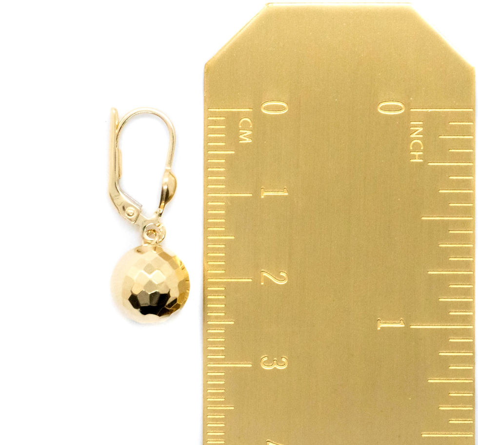 Thumbnail: 14 karat yellow gold disco ball drop earrings