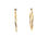 Thumbnail: 14 karat yellow white gold diamond cut hoop earrings