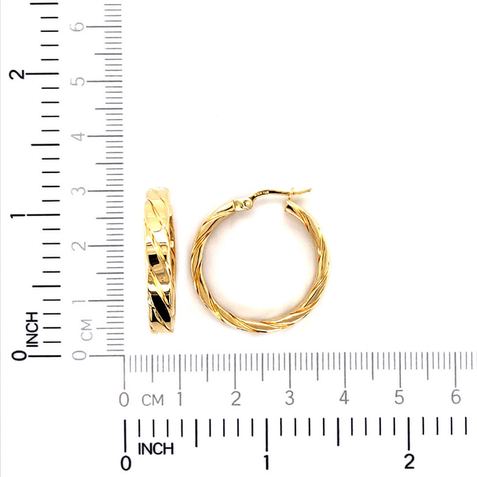 Thumbnail: 14 karat yellow gold twist hoop earrings