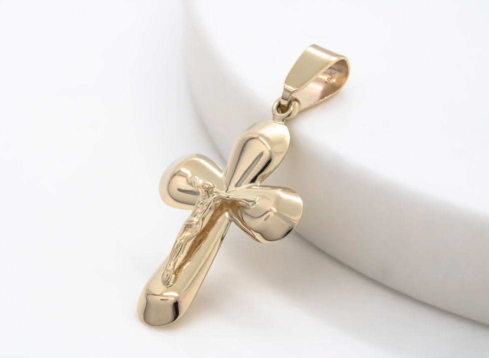 14 karat yellow gold cross with Jesus