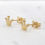 Thumbnail: 14 karat yellow gold crown stud earrings