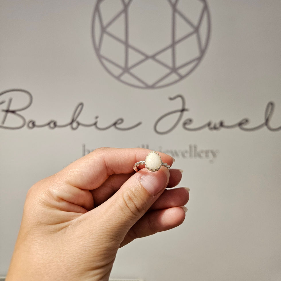 Breastmilk Teardrop Ring