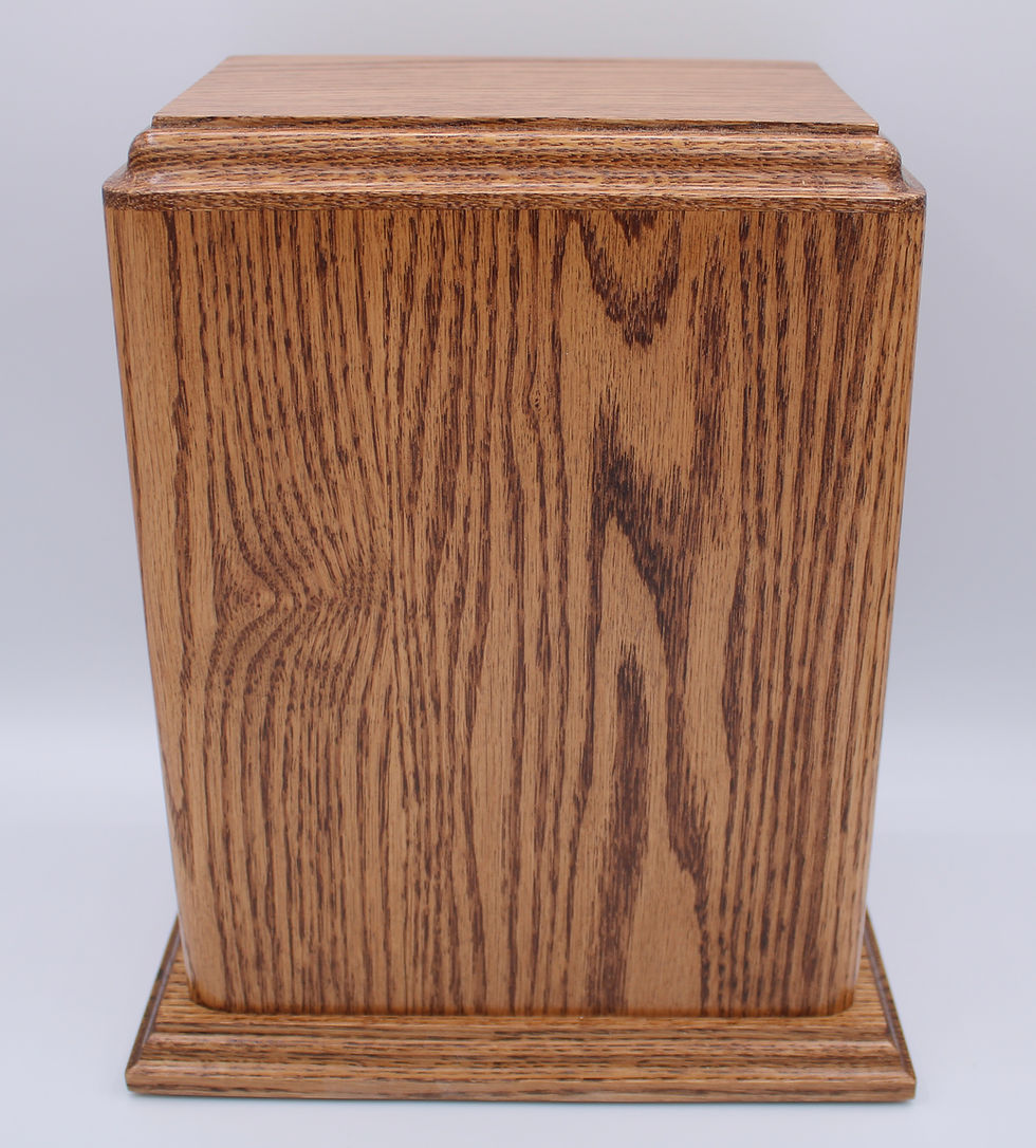 Miniature : the back of the boston goalie sport cremation urn in oak wood