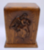 carved angel cremation urn front