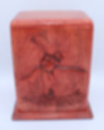 Thumbnail: carved golfer cremation urn front view