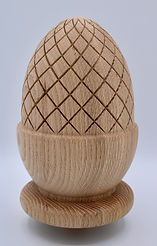 classic acorn ginial carved in oak wood / 7 in H by 3-1/2 in diameter