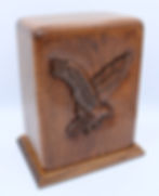 carved eagle cremation urn