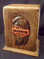 Carved Eagle Harley Davidson Funeral Urn