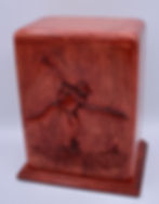 Thumbnail: carved golfer cremation urn front view