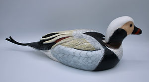 hand carved old squaw duck decoy