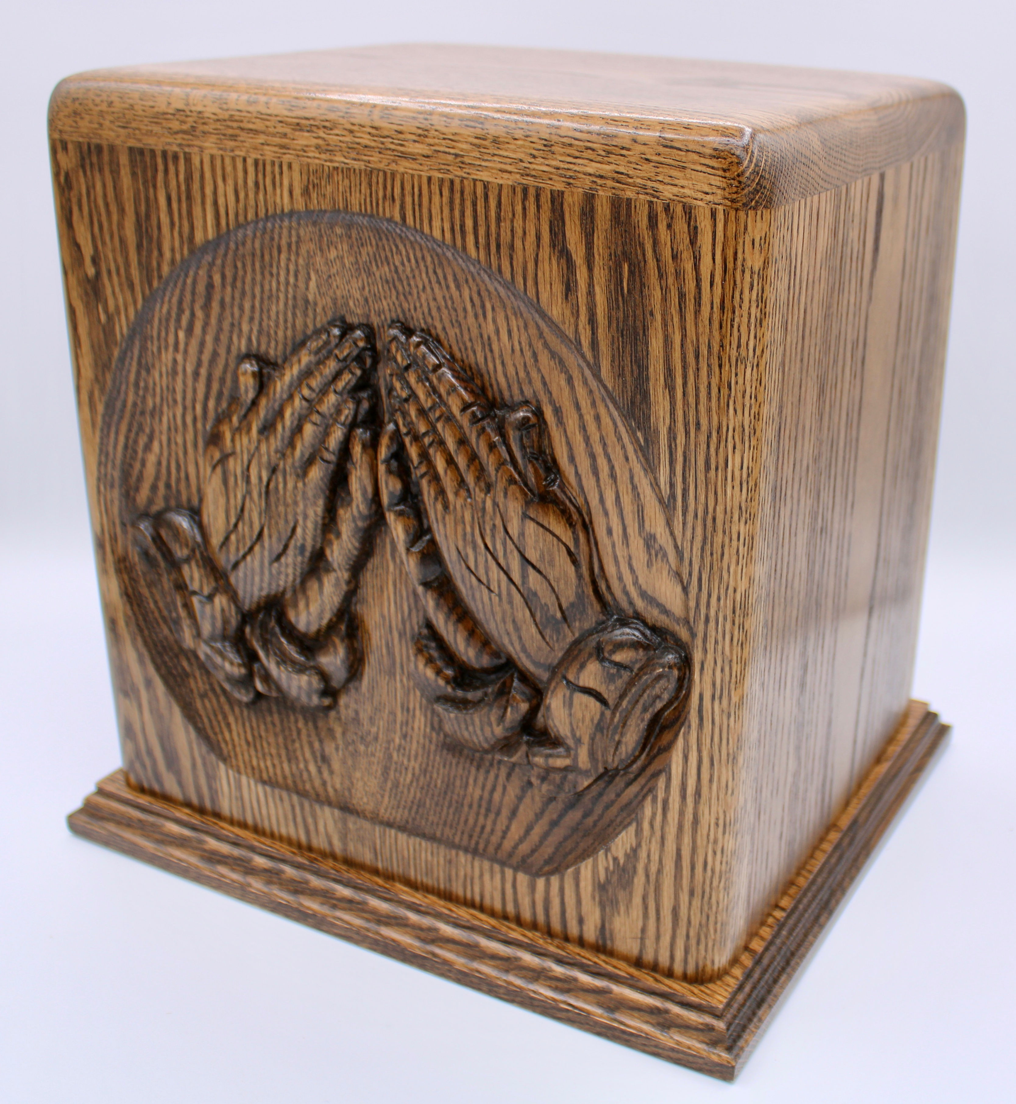 hand carved praying hands companion cremation urn