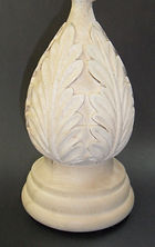 carved acanthus leaf hardwood finial