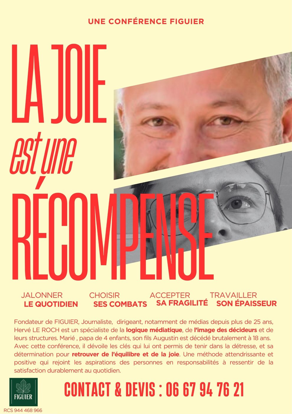 Affiche de la conférence La joie est une récompense