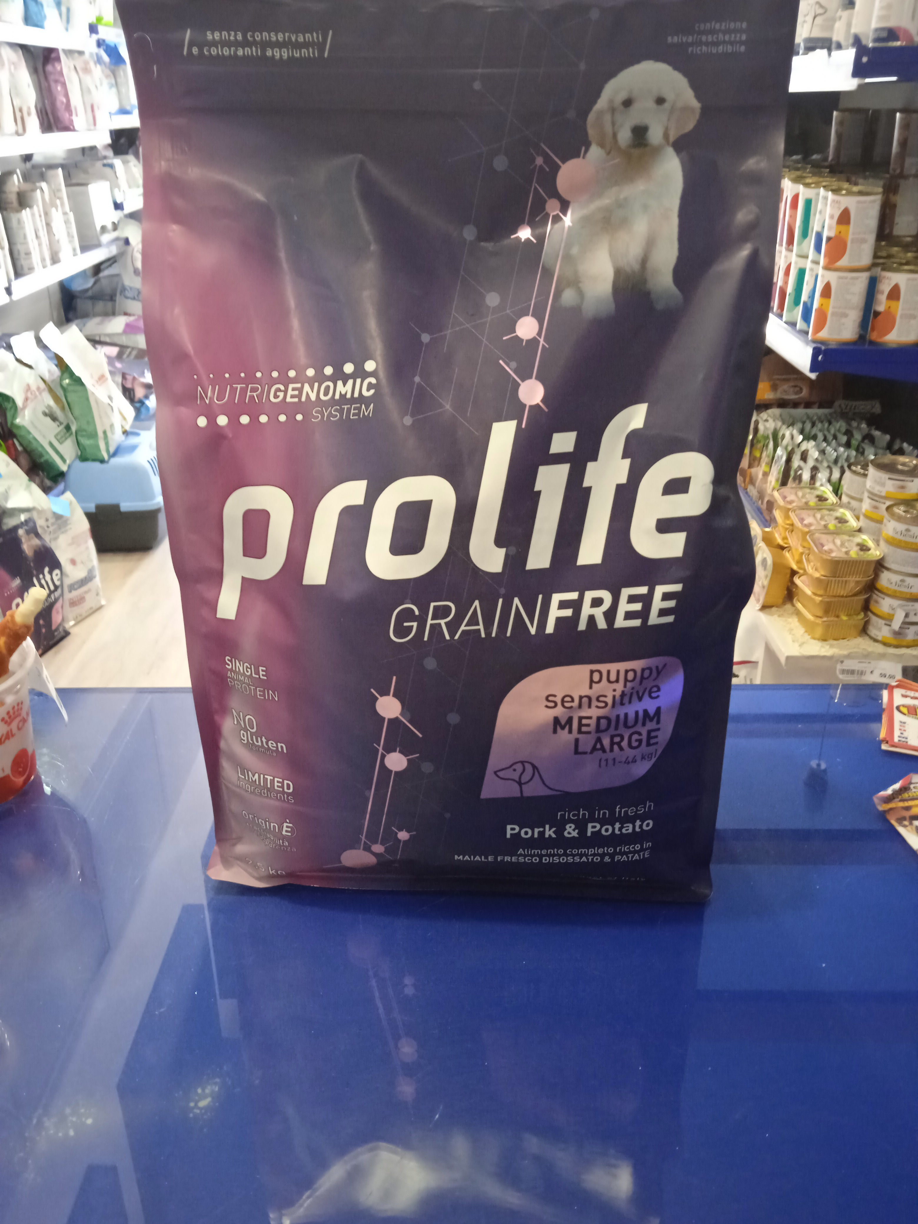 Prolife Grainfree Puppy Sensitive Medium Large Maiale e Patate Kg.2,5