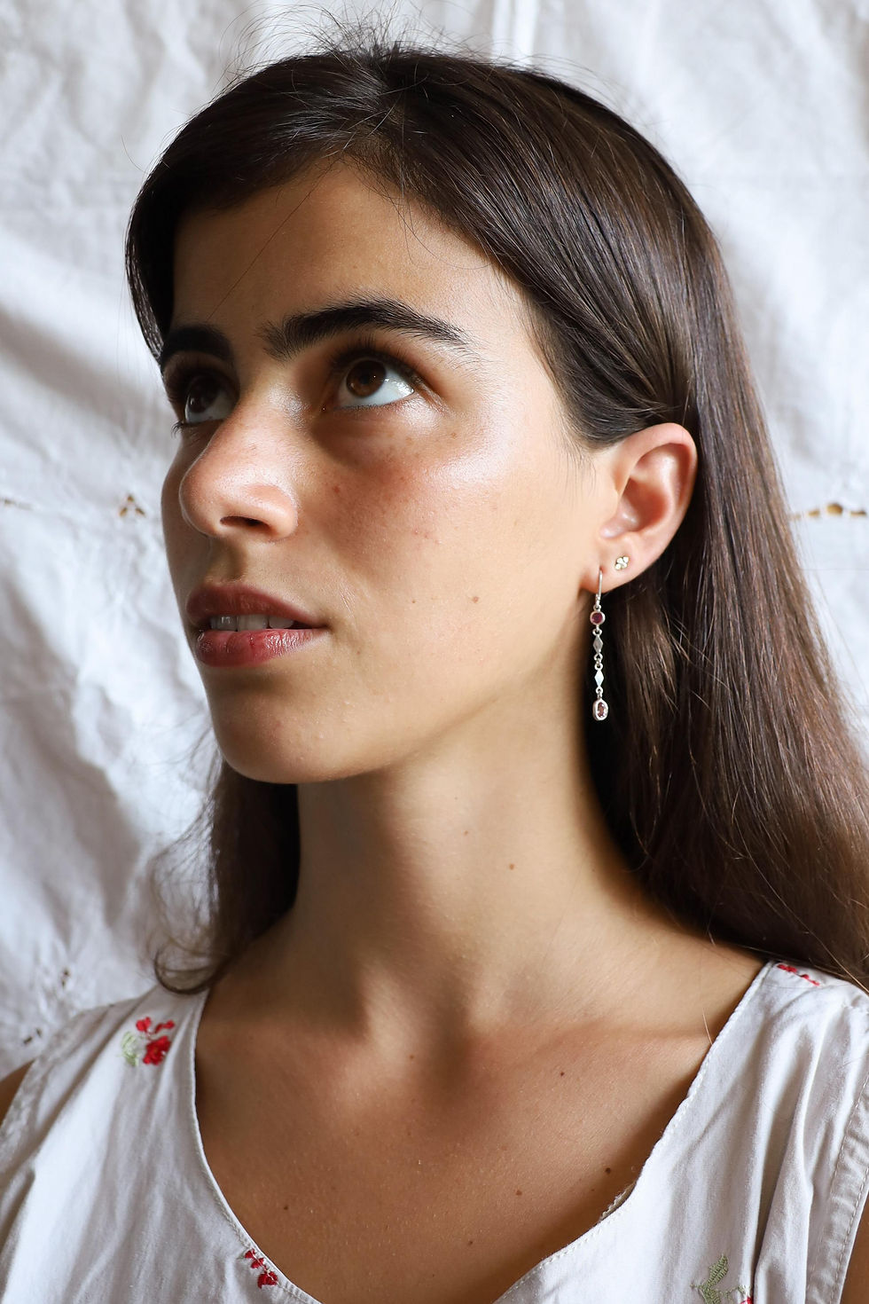 Thumbnail: RUBY AND PINK TOURMALINE DANGLE EARRINGS