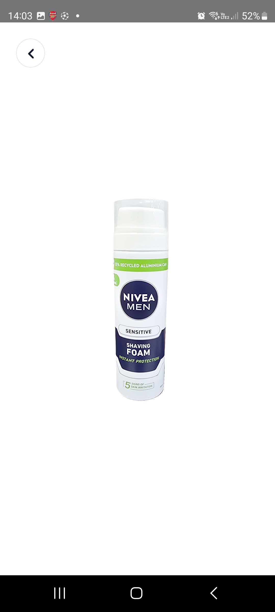 Nivea shaving foam for sensitive men 200ml