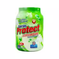 Lessive en poudre Genie Protect antibactérienne, hygiène et éclaircissement 1,2 kg.