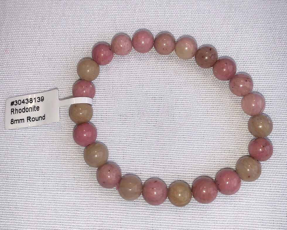 Thumbnail: Rhodonite Reiki Infused Bracelet: 8mm Beads