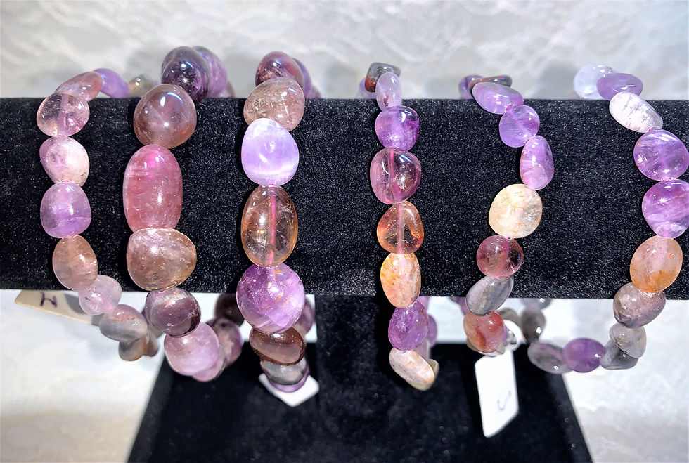 Thumbnail: Super 7 Reiki Infused Bracelet: 8 & 10mm Nugget Beads