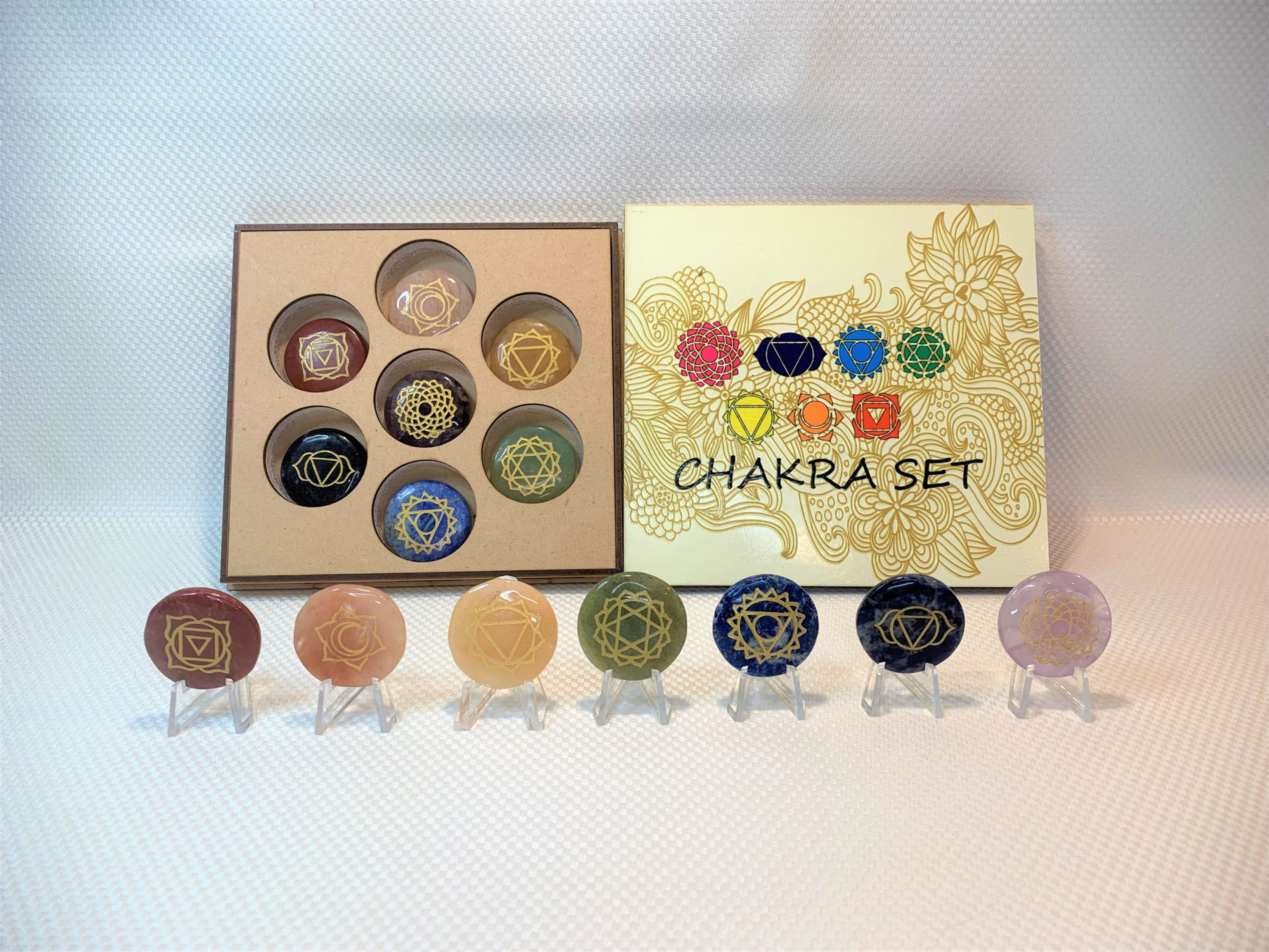 7 Chakra Crystal Set with 3D Image Box