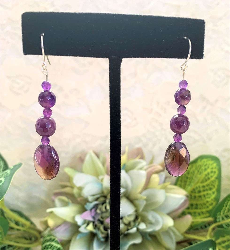 Amethyst, Reiki Infused, Sterling Silver Earrings