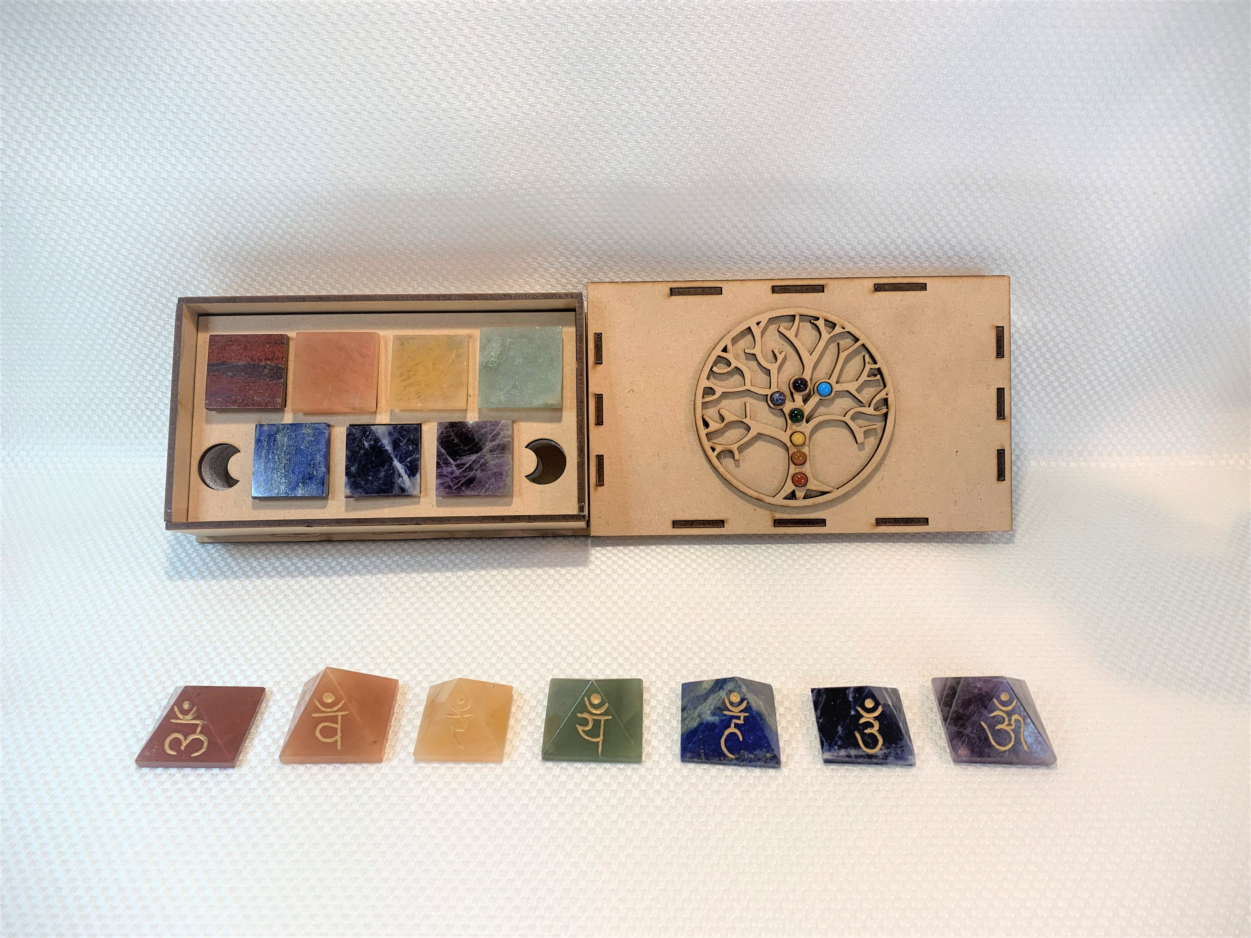 7 Chakra Crystal Pyramid Set