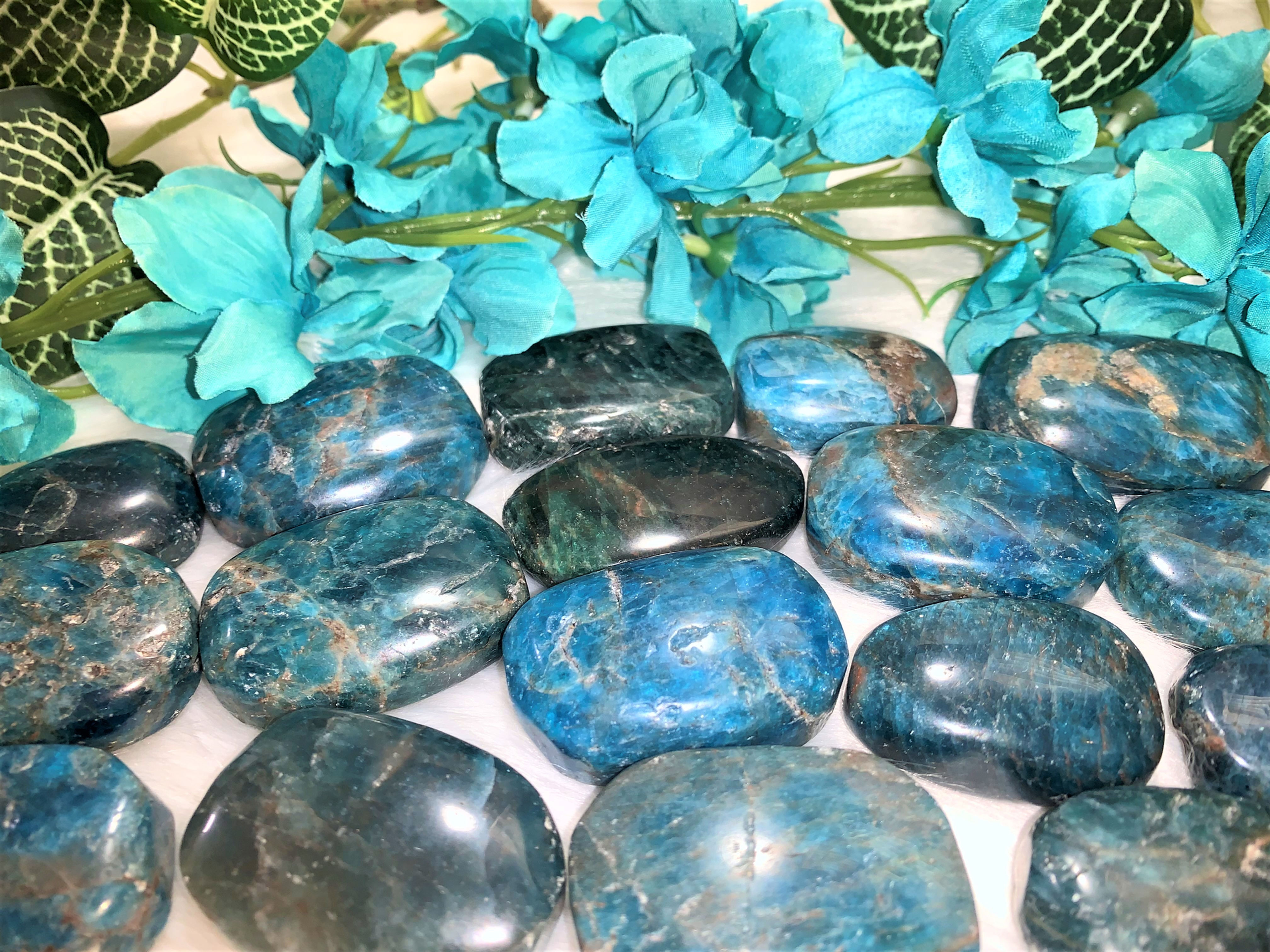 Blue Apatite Palm Crystal