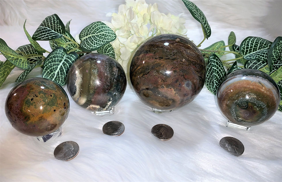 Thumbnail: Ocean Jasper Sphere Shaped Crystal