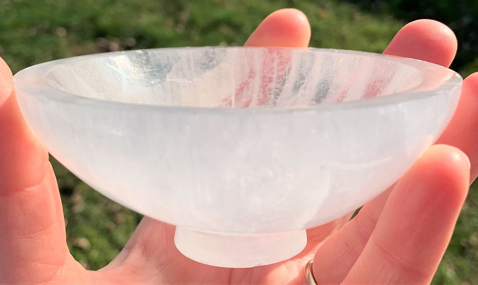 Selenite Crystal Cleansing Bowl with Stand