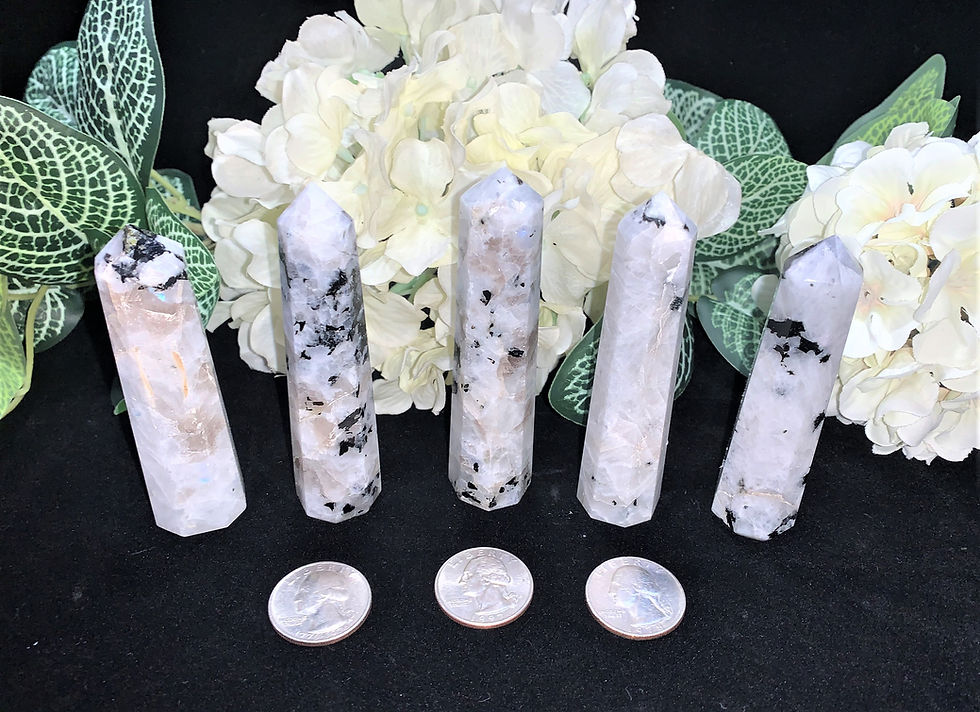 Thumbnail: Rainbow Moonstone Obelisk Shaped Crystal