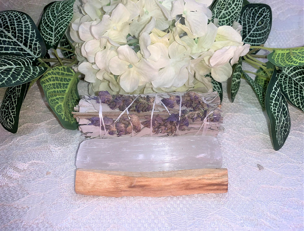 Thumbnail: Energy Cleansing Bundle: White Sage with Lavender, Palo Santo & Selenite: Small