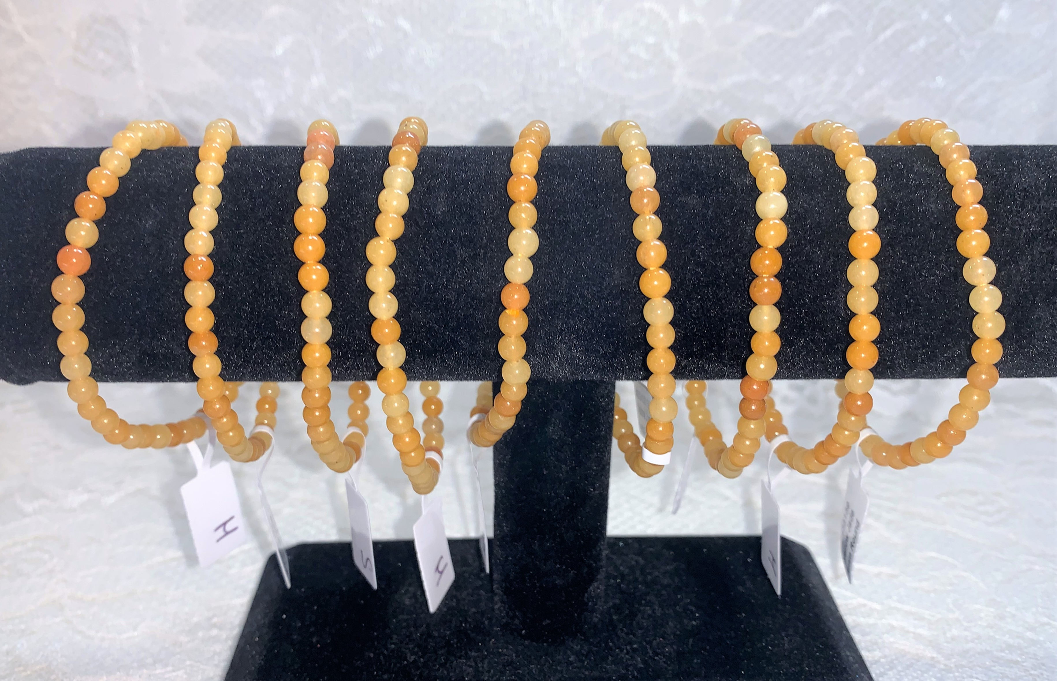 Yellow Jade Reiki Infused Bracelet: 4mm Beads