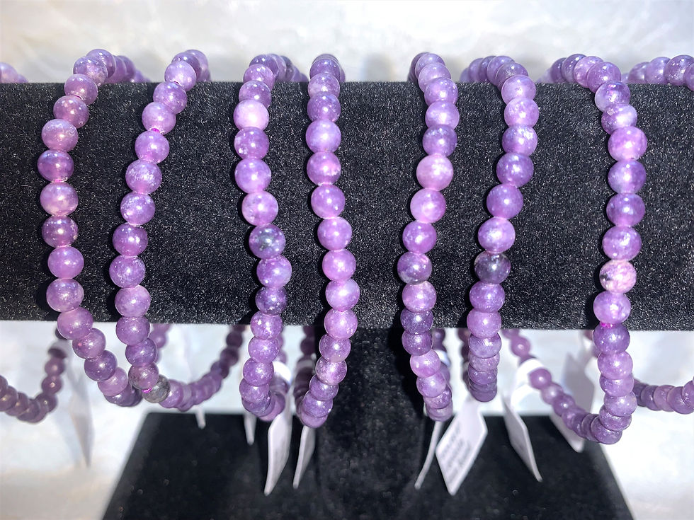 Thumbnail: Lepidolite Reiki Infused Bracelet: 4mm Beads