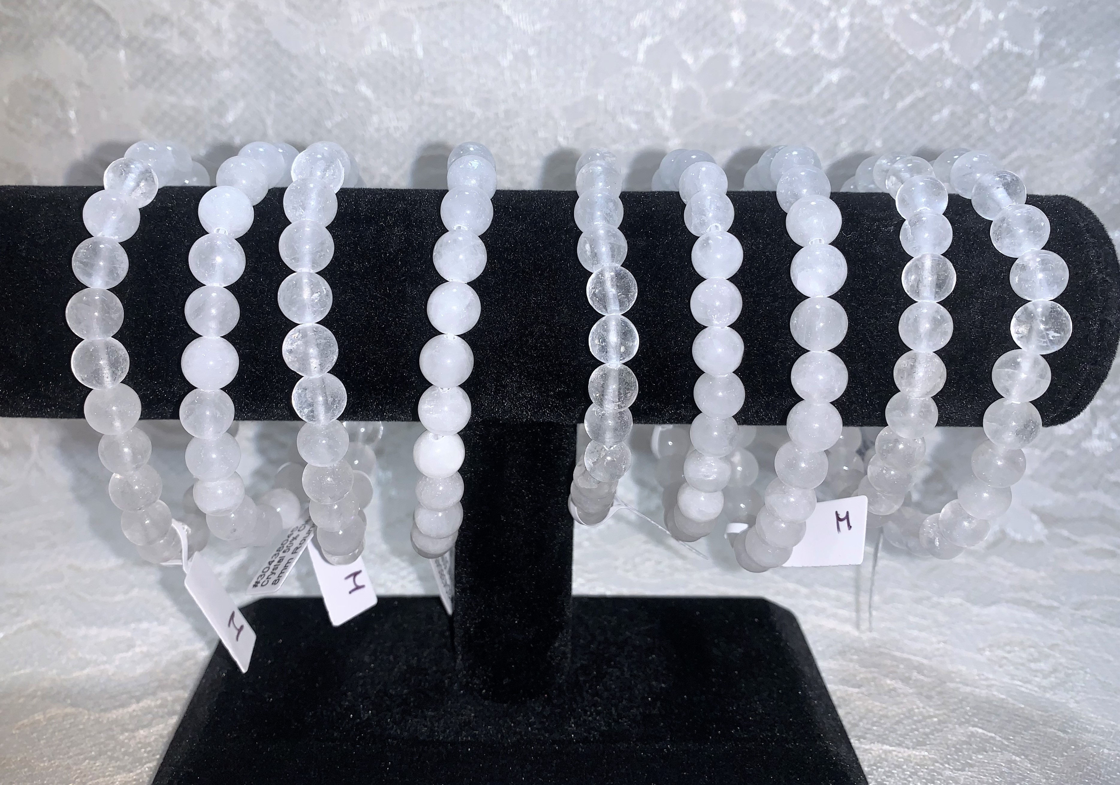 Quartz Reiki Infused Bracelet: 8mm Beads