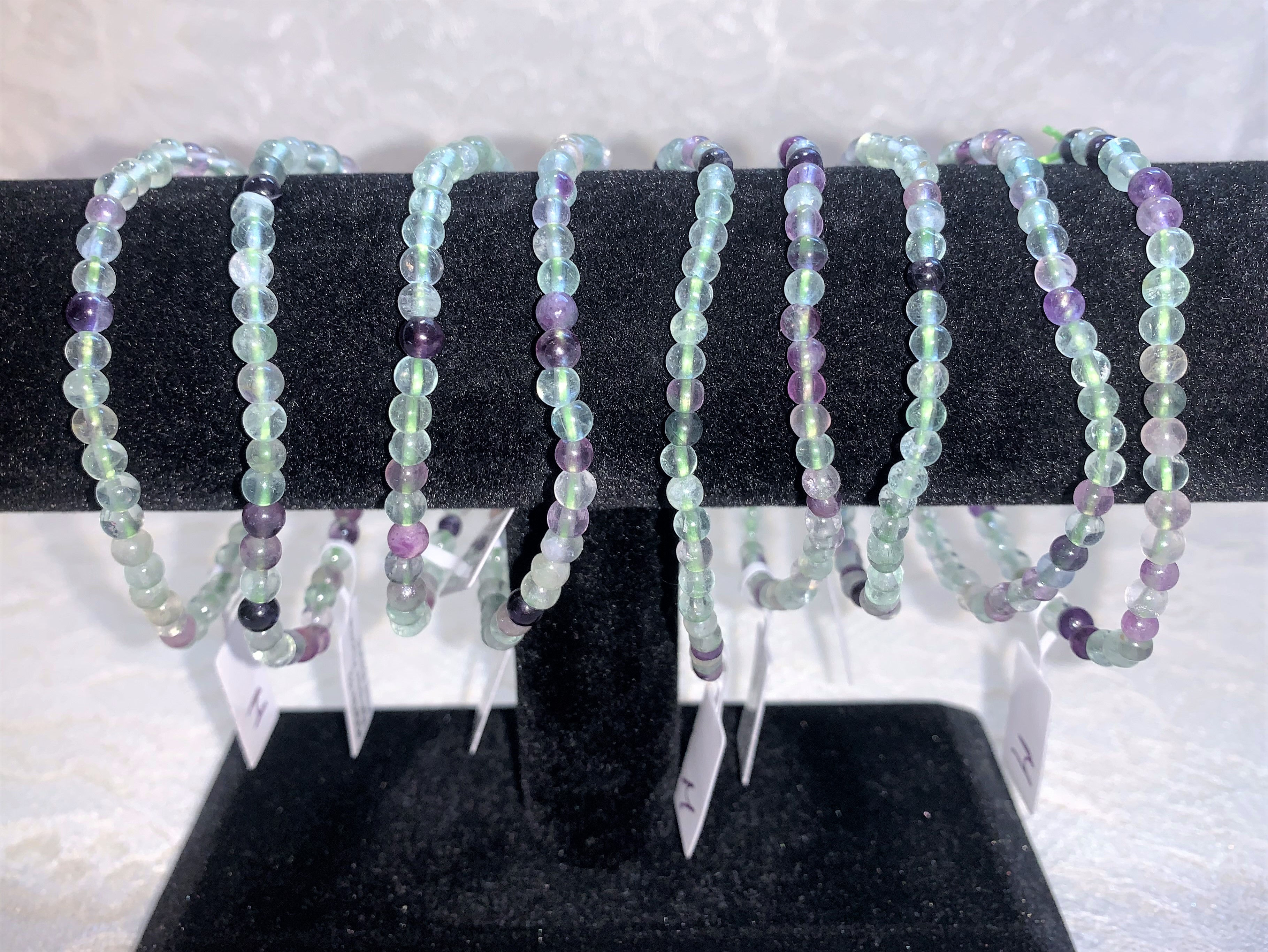 Fluorite Reiki Infused Bracelet: 4mm Beads