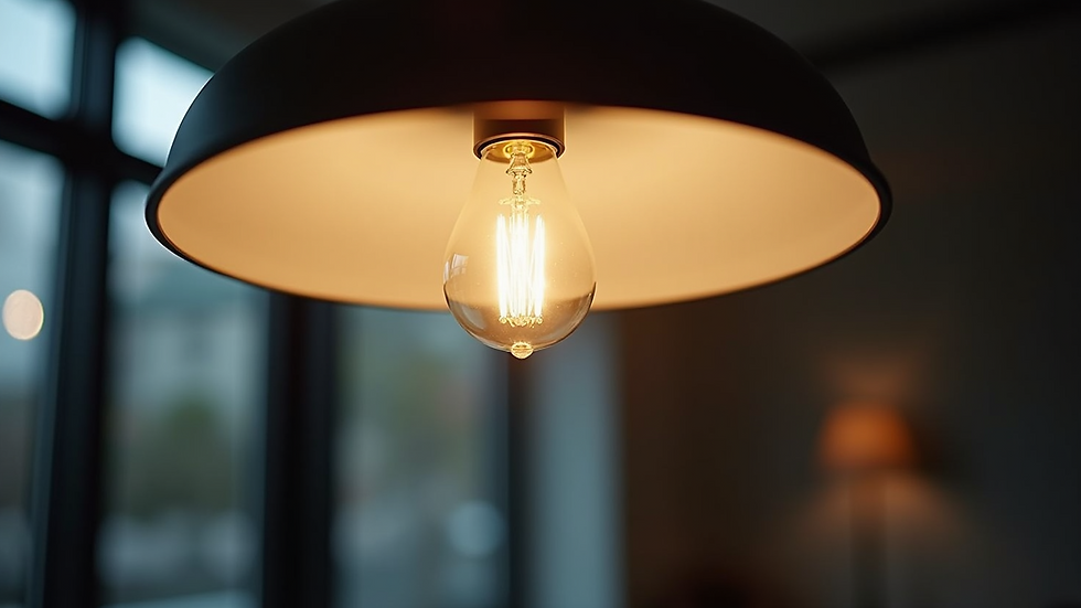 Close-up of modern LED light bulb in fixture