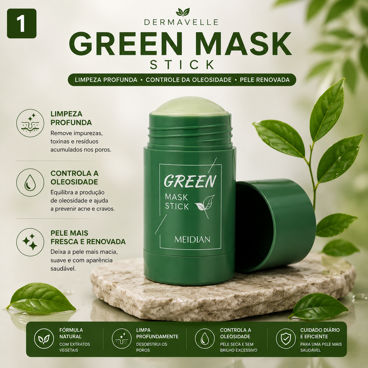 Green Mask™ | Máscara Facial de Limpeza Profunda - Leve 3 Pague 1