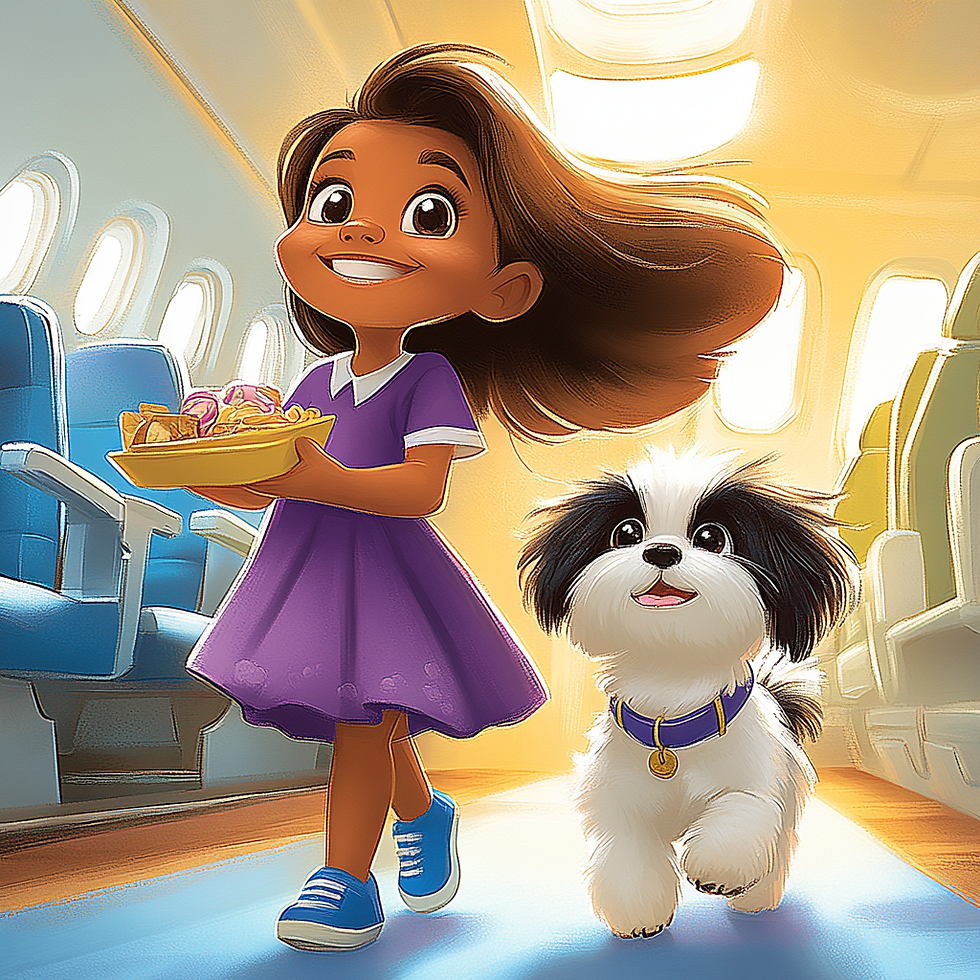 Generated by AI, April and Reece are helping out on the giant airplane.